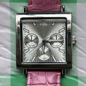 FMD Silver Tone Pink Band Women’s Quartz Watch